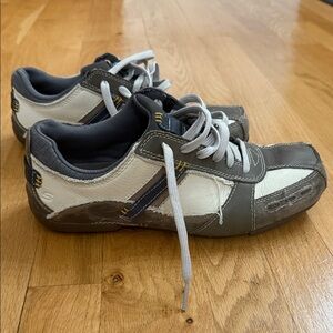 Men’s Skechers Grey and Cream Extra Wide Sneakers